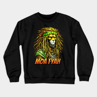 Moa Fyah Jamaican Rasta Lion of Judah Crewneck Sweatshirt
